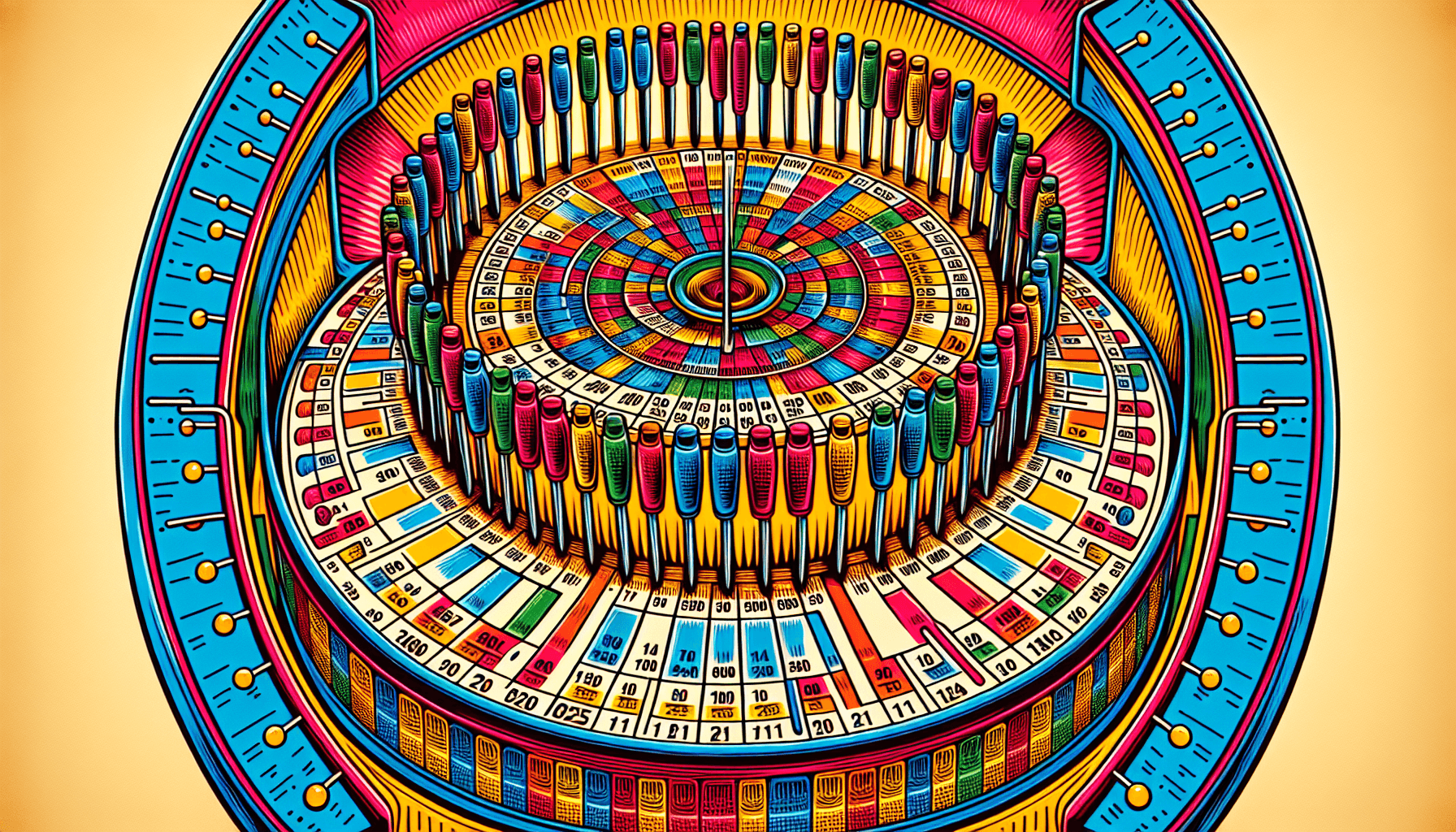 Plinko pin board illustration